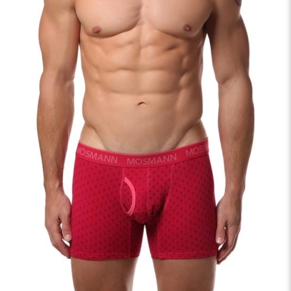 Mosmann Red Gastby Cotton Bóxer Brief